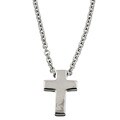 Rhodium-plated Brass Solid Cross Necklace