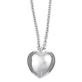 Rhodium-plated Brass Solid Heart Necklace