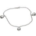 Rhodium-plated Brass Three Teardrop Charm Bracelet