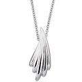 Rhodium-plated Brass Wave Necklace