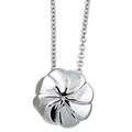 Rhodium-plated Brass Flower Necklace