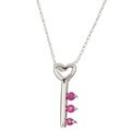 10k White Gold Ruby 'Key to My Heart' Necklace