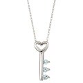 10k White Gold Aquamarine 'Key To My Heart' Necklace