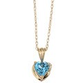10k Yellow Gold Heart-shaped Blue Topaz Necklace