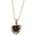 14k Gold Mystic Fire Topaz and Diamond Heart Necklace