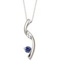 10k White Gold Created Sapphire Flow Necklace