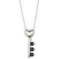 10k White Gold Sapphire 'Key To My Heart' Necklace