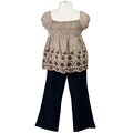 Trendy Girl Girl's 2-piece Smocked Top and Jeans Set