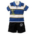 Tuff Gear Toddler Boy's 2-piece Stripe Shirt and Shorts Set