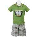 City Ink Boy's 2-piece Polo Shirt and Plaid Shorts Set