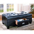 Leather Coffee Bench with Drawer