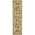 Hand-hooked Sage Wool Rug (2'6 x 10')