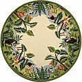 Hand-hooked Safari Wool Rug (3' Round)