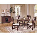 Tuscan Cherry Wood Round 5-piece Dining Table Set