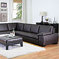 Angela Dark Brown 2-piece Leather Sectional Sofa