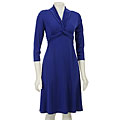 London Times Women's Twilight 3/4-sleeve Knot Dress