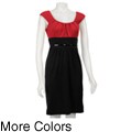 London Times Women's Cap Sleeve Sheath Dress
