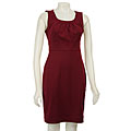 London Times Women's Wine Sleeveless Ponte Dress