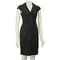 London Times Women's Cap Sleeve Smocking Front Dress