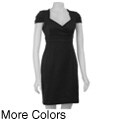 London Times Women's Surplice Wrap Sheath Dress