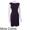London Times Women's Cap Sleeve Ponte Sheath Dress