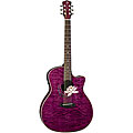 Luna 'Flora Lotus' Tranz Plum/ Quilted Maple Guitar