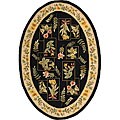 Hand-hooked Garden Wool Rug (4'6 x 6'6 Oval)