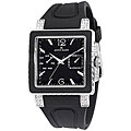 Anne Klein Women's Crystal Black Rubber Watch