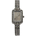 Anne Klein Women's Black Ion-plated Crystal Watch
