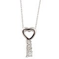 14k White Gold Diamond 'Key to My Heart' Necklace