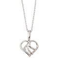 14k White Gold Diamond Heart-shaped Necklace