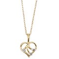14k Yellow Gold Diamond Heart-shaped Necklace