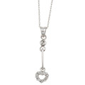 10k White Gold 1/8ct TDW Diamond Heart-shaped Necklace