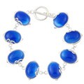 Chateau D' Argent Sterling Silver Blue Agate Fashion Bracelet