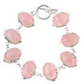 Chateau D' Argent Sterling Silver Rose Quartz Fashion Bracelet