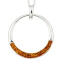 Chateau D' Argent Sterling Silver Yellow Crystal Circle Fashion Necklace