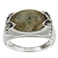 Chateau D' Argent Sterling Silver Labradorite Floral Fashion Ring