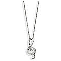 Silvertone Cubic Zirconia Treble Cleft Necklace