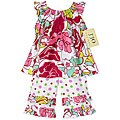 JoJo Designs Girl's 2-piece Pink and Green Floral Polka Dot Set