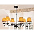 Yellow Shade 6-light Ceiling Chandelier