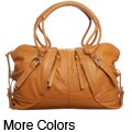 Sondra Roberts East/ West Pebbled Leather Satchel