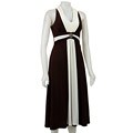Jessica Howard Women's Brown/ Ivory Colorblock Dress