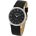 Stuhrling Original Men's Newberry Black Leather Strap Swiss Watch