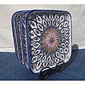 Set of 4 Tabarka Design 9-inch Square Plates (Tunisia)