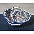 Set of 4 Tabarka Design 4-inch Round Sauce Dishes (Tunisia)