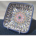 Set of 4 Tabarka Design 8-inch Square Bowls (Tunisia)