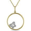 10k Yellow Gold Diamond Accent Butterfly Pendant