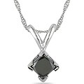 14k White Gold 1/3ct TDW Black Diamond Necklace
