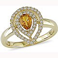 14k Yellow Gold Citrine and 1/4ct TDW Diamond Ring (H-I, I1)