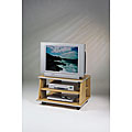 Oak/ Silver TV Stand